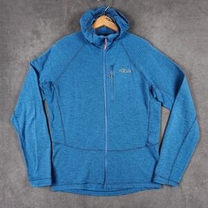 Rab Filament Hoody Mens Medium Blue Full Zip Fleece Technical Midlayer Jacket